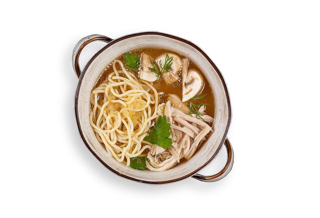 Куриная лапша с грибами