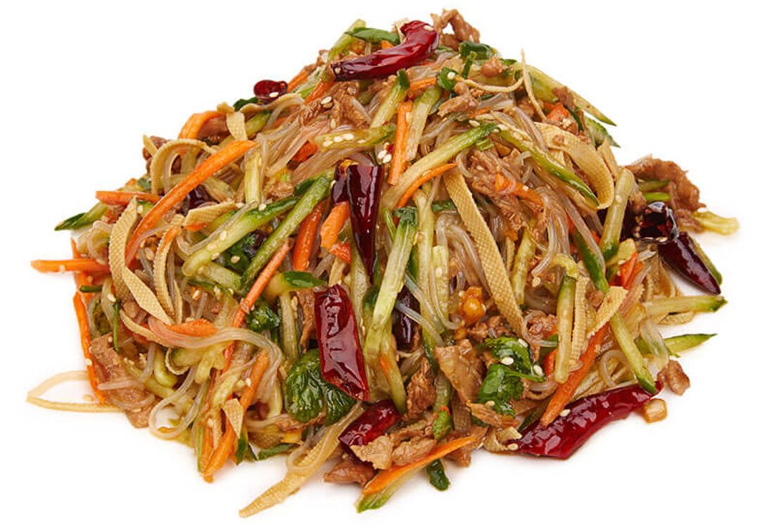 Салат из свинины с фунчозой