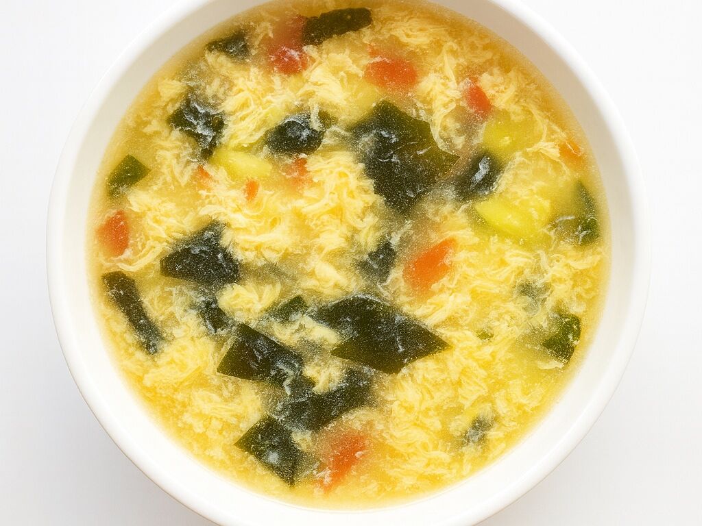 115. Суп с морской капустой и яйцом