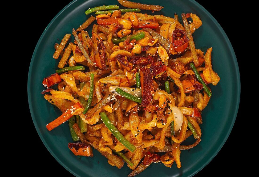 Картофель фри с кальмаром