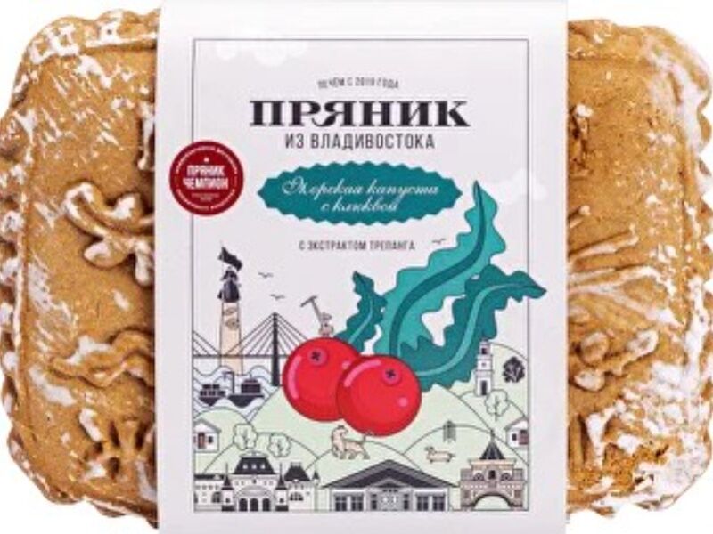 Пряник с морской капустой и клюквой