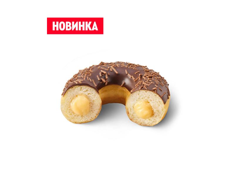 Донат ваниль в шоколаде