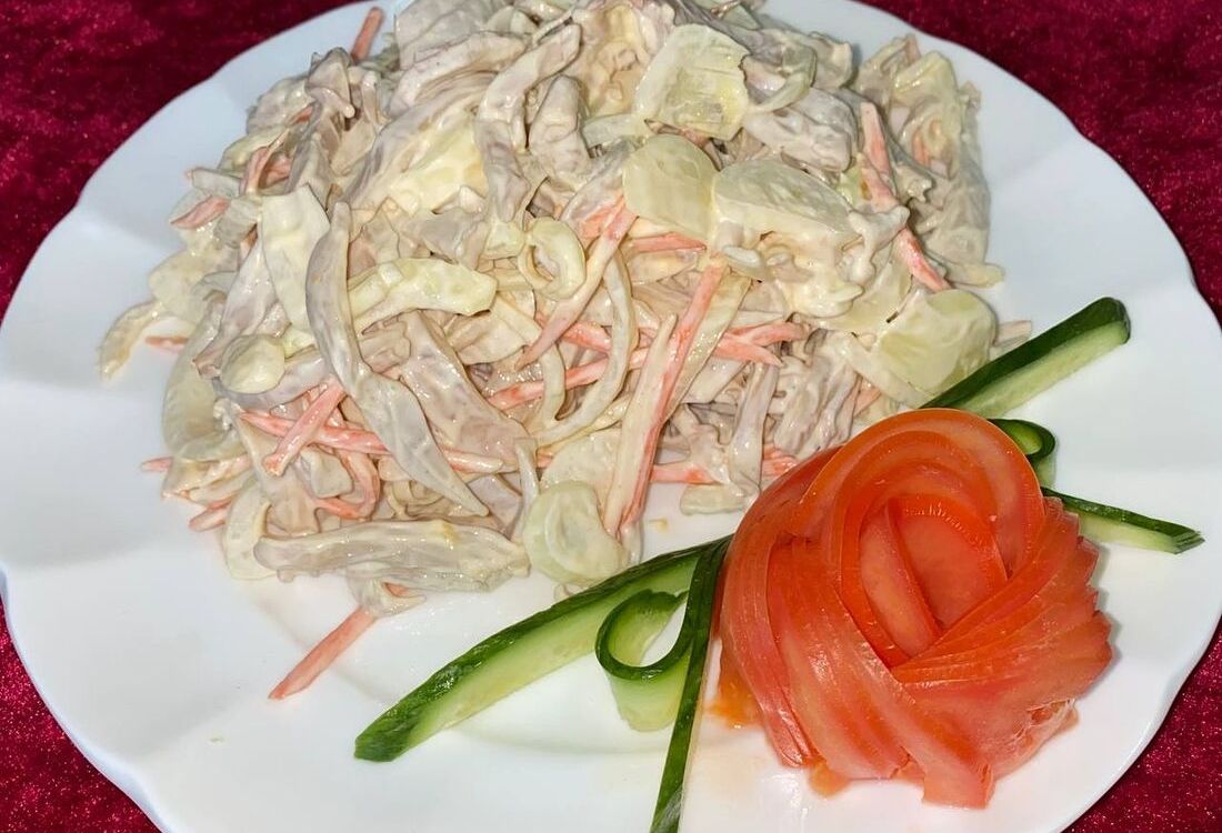 Салат из кальмара, огурца и яйца №31