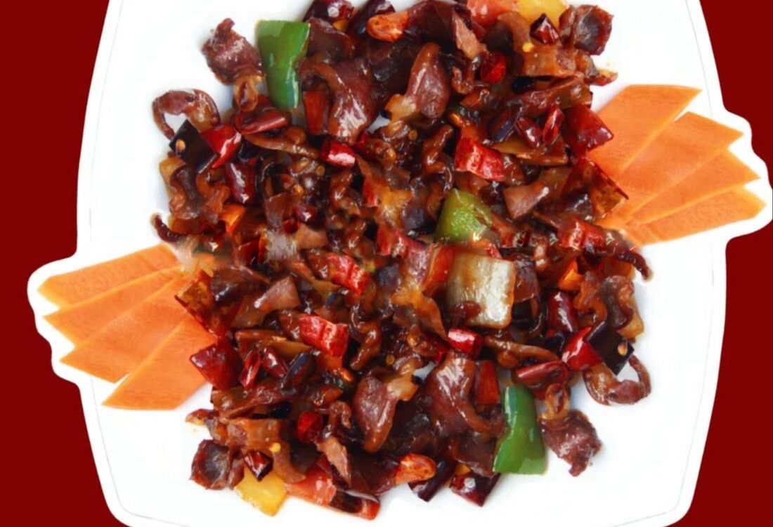 Куриные желудки с перцем