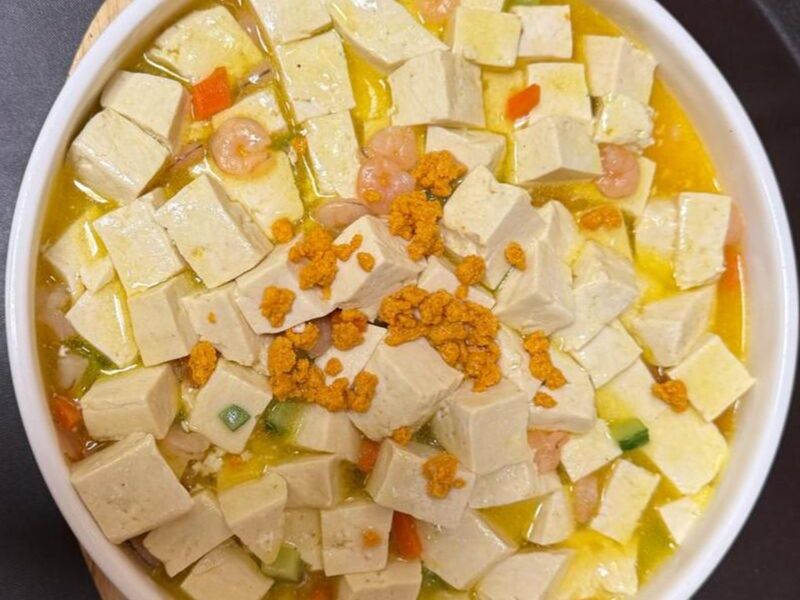 33 Креветки с морским ежом и тофу 