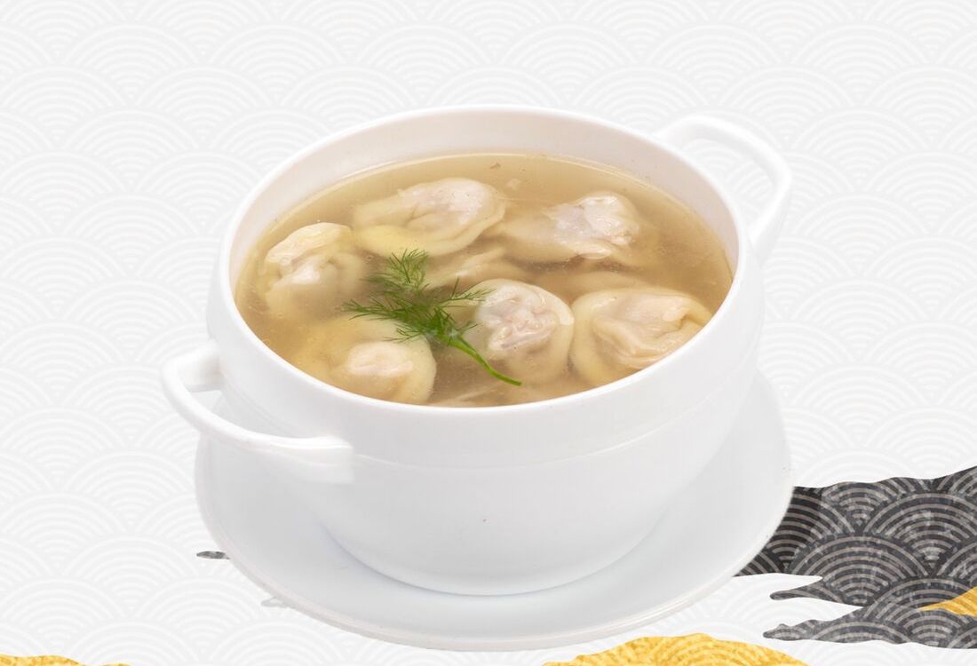 Пельмени с бульоном 